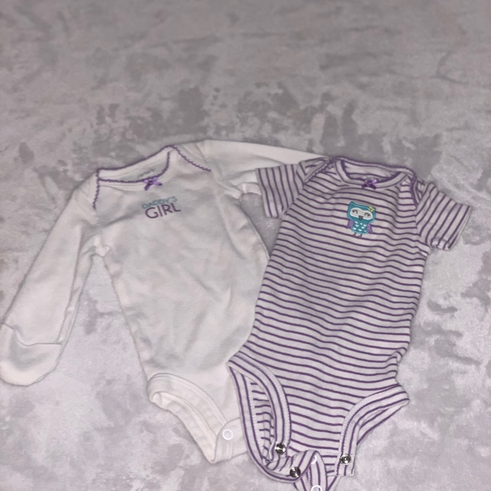 Carters Newborn Girl Onesies (2)